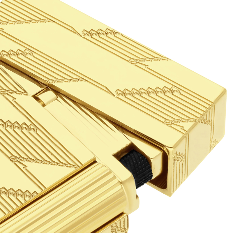 S.T. Dupont Monogram 1872 Guilloche Ligne 2 Guilloche Lighter, Golden