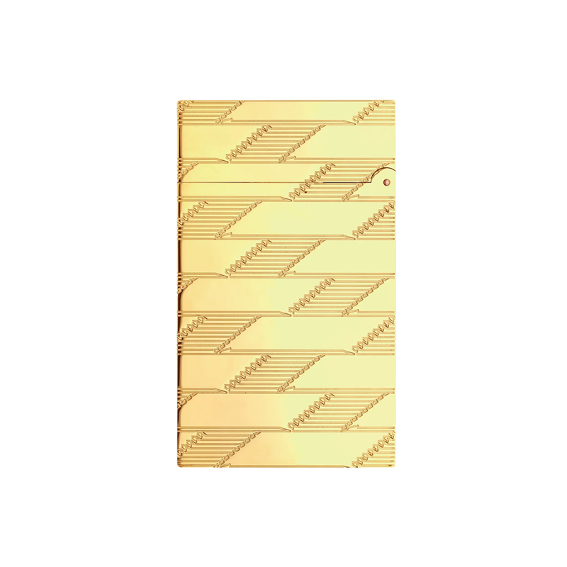 S.T. Dupont Monogram 1872 Guilloche Ligne 2 Guilloche Lighter, Golden