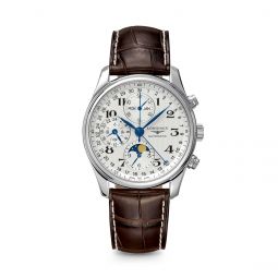 Image for Longines Master Collection Leather Chronograph Watch, 3 Subdials
