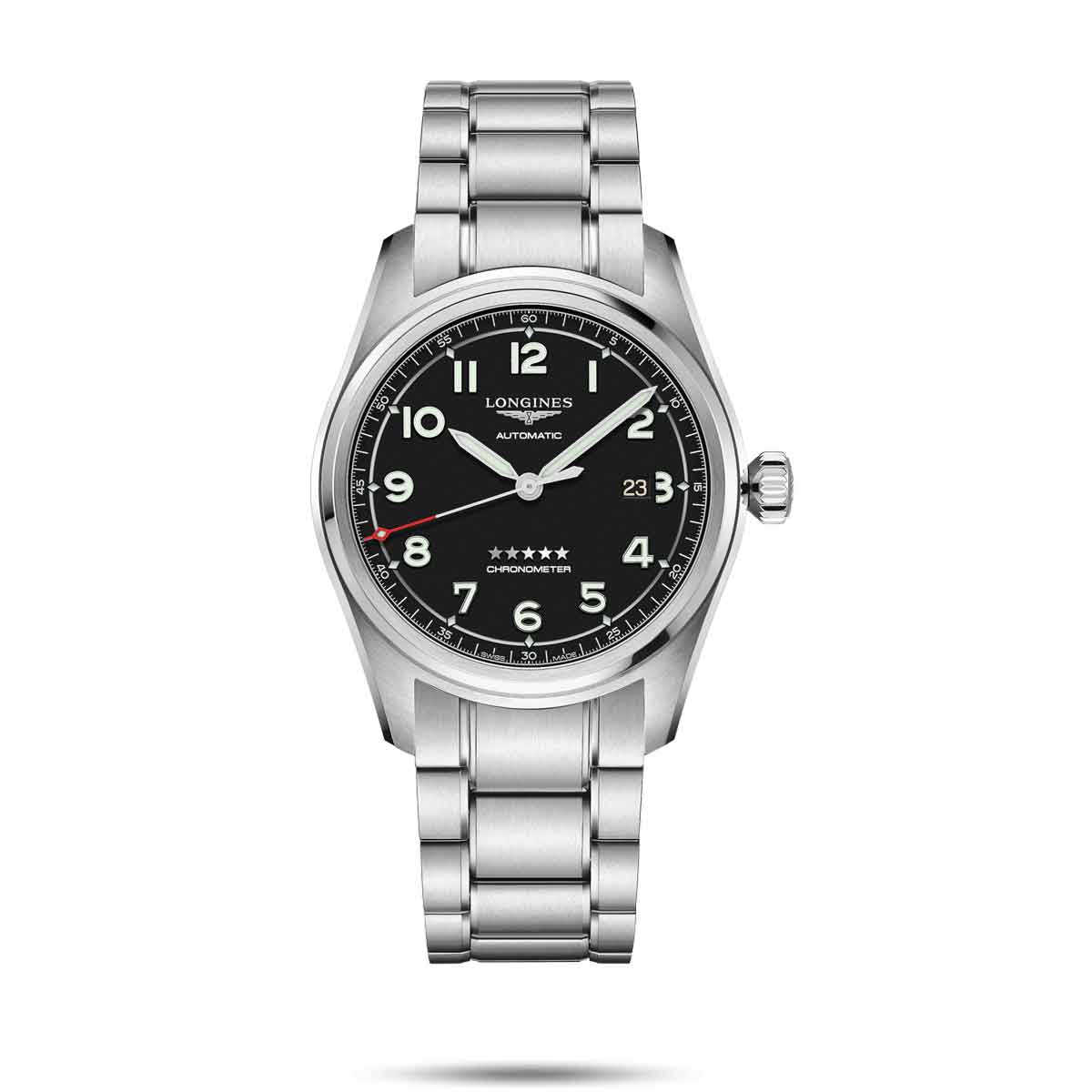 Longines Spirit 42mm Watch, Black Dial