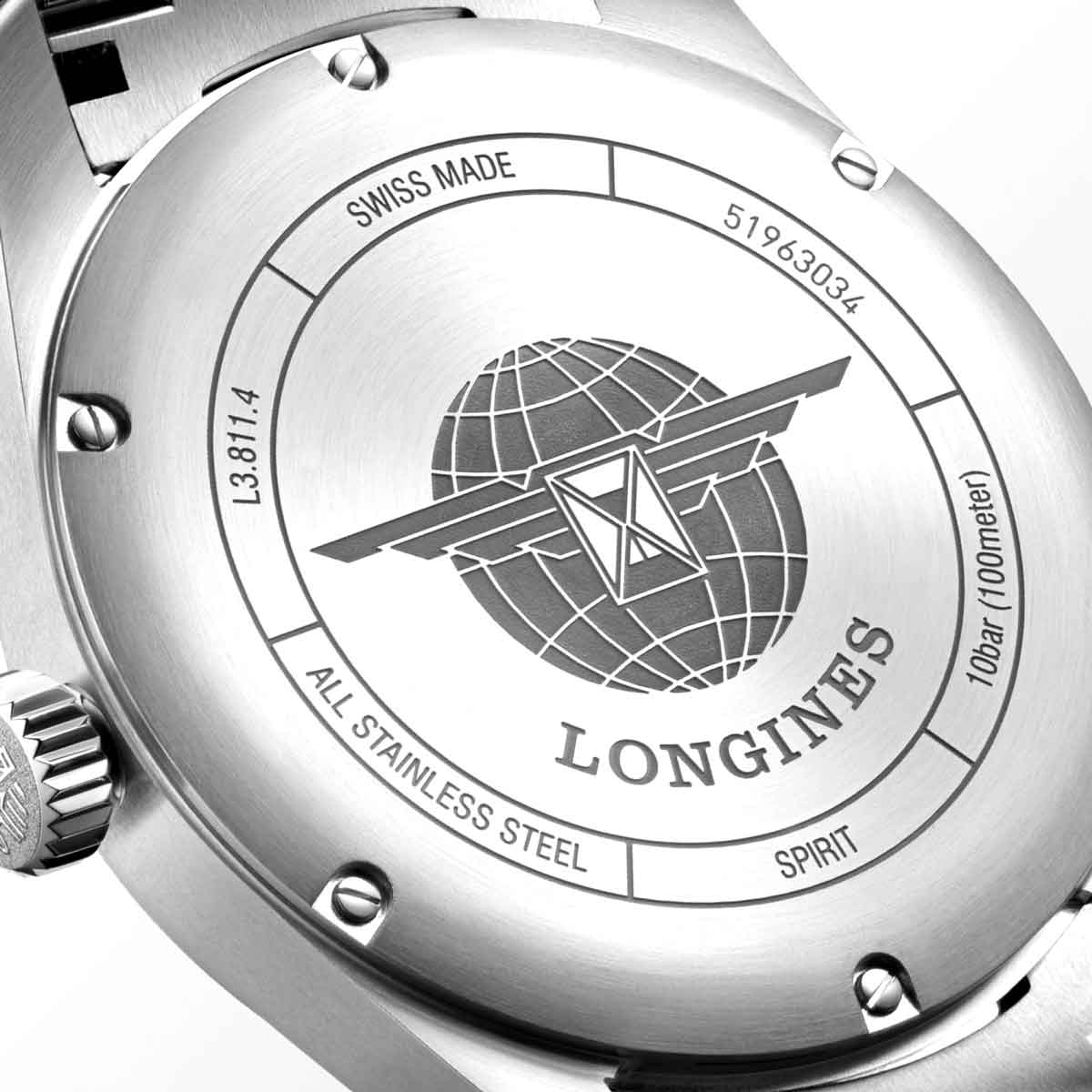 Longines Spirit 42mm Watch, Black Dial