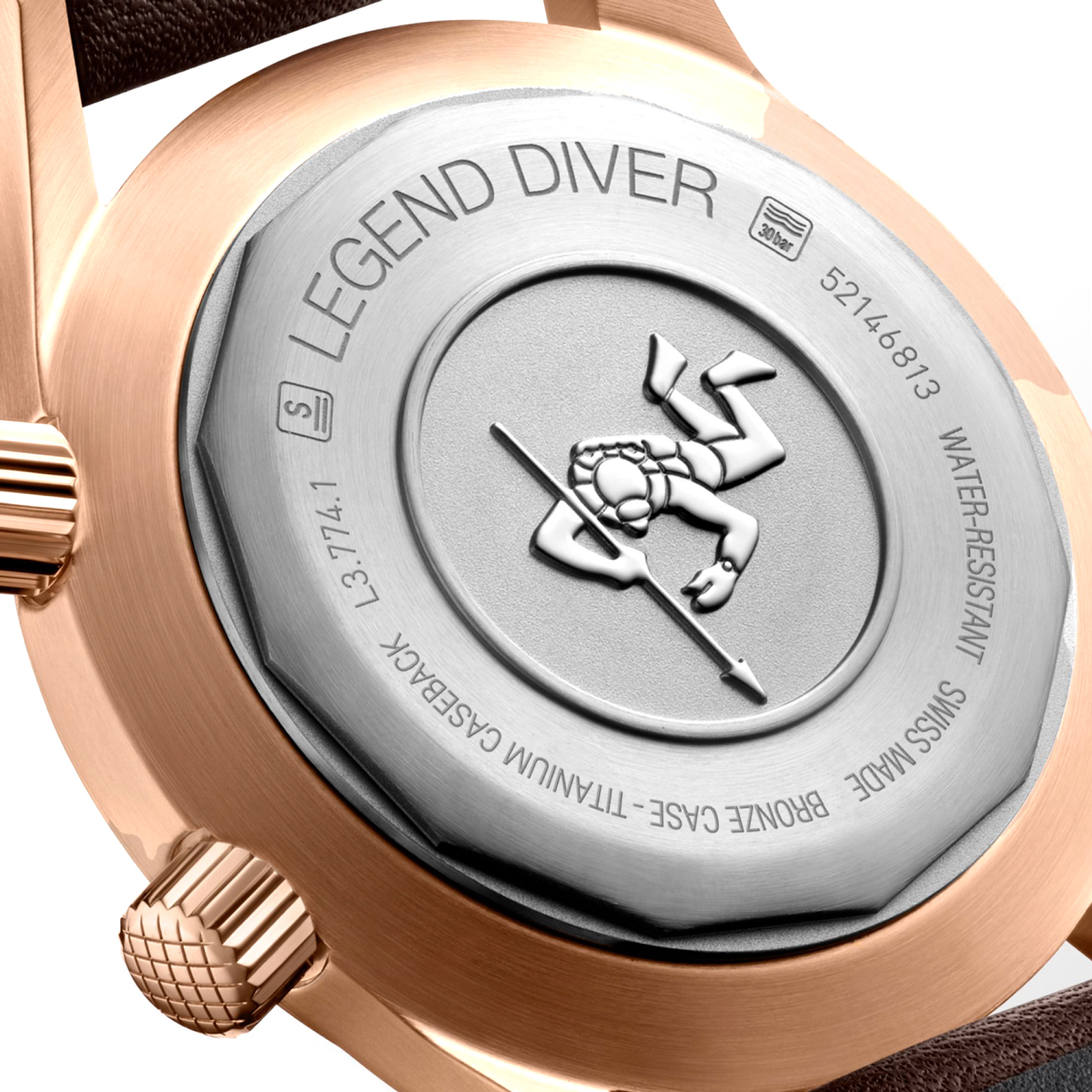 Longines Legend Leather Diver 42mm Watch, Green Dial