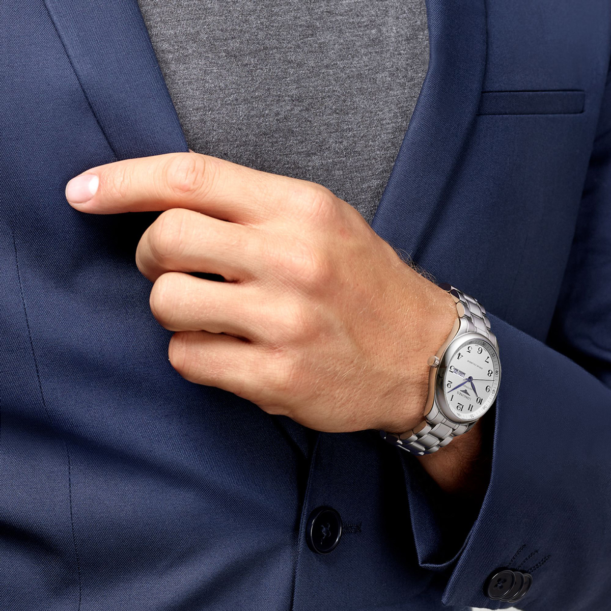 Longines Master Collection 42mm Watch, Silver Barleycorn Dial