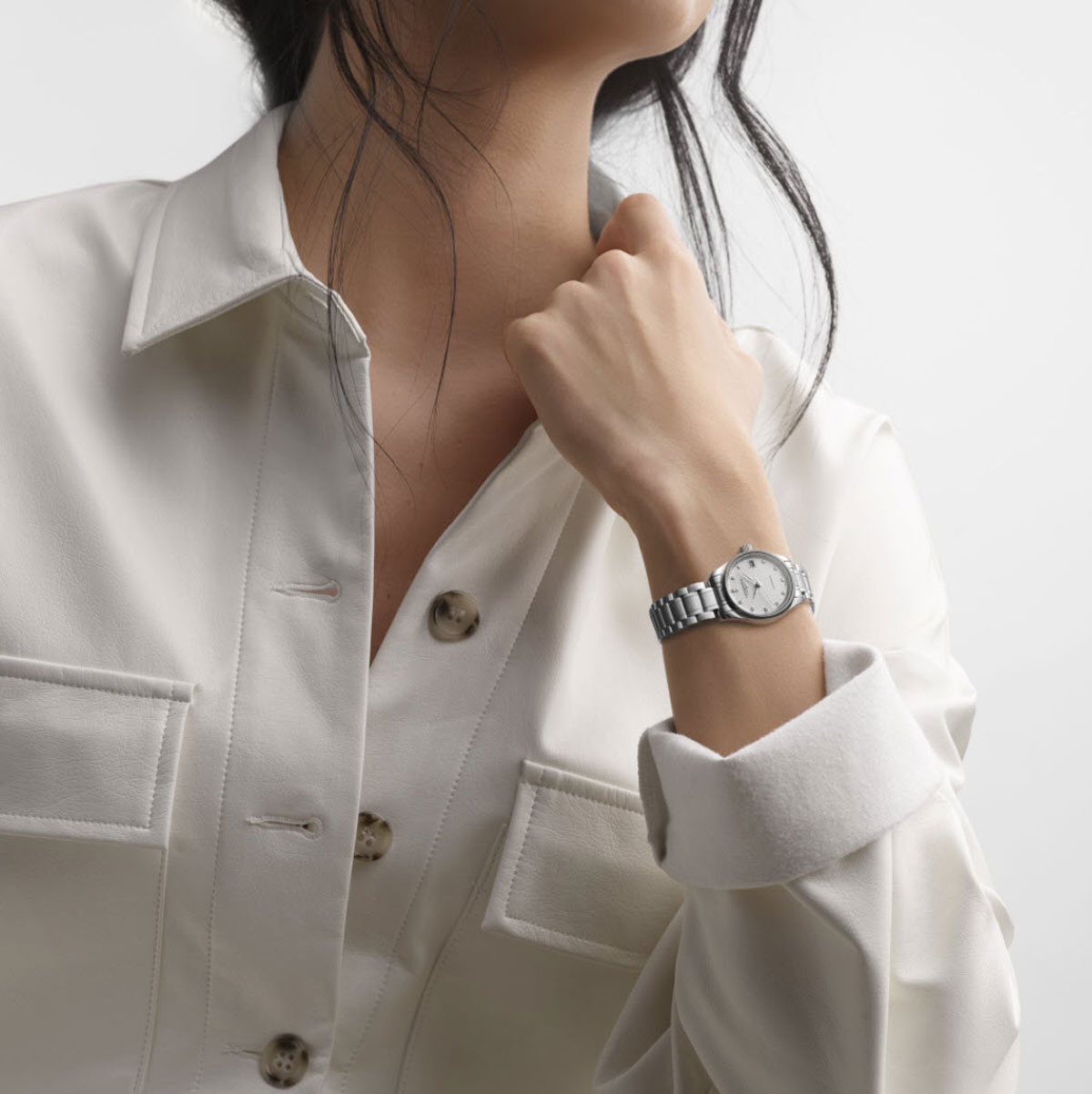 Longines Master Collection 25mm Women's Watch, Silver Pattern Dial