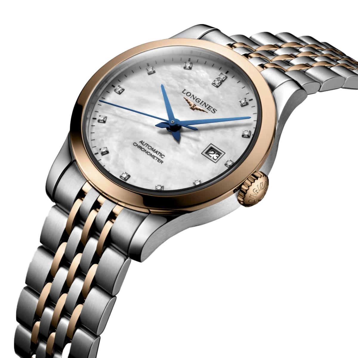 Longines Record Collection 30mm Women's Watch, White Mother of Pearl Dial