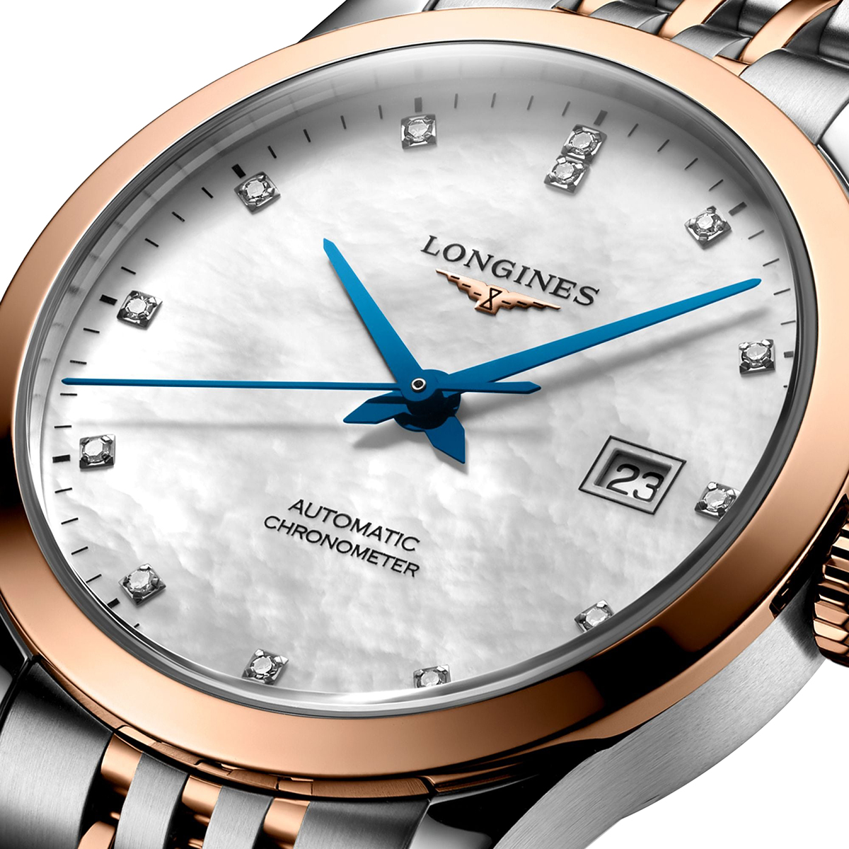 Longines Record Collection 30mm Women's Watch, White Mother of Pearl Dial