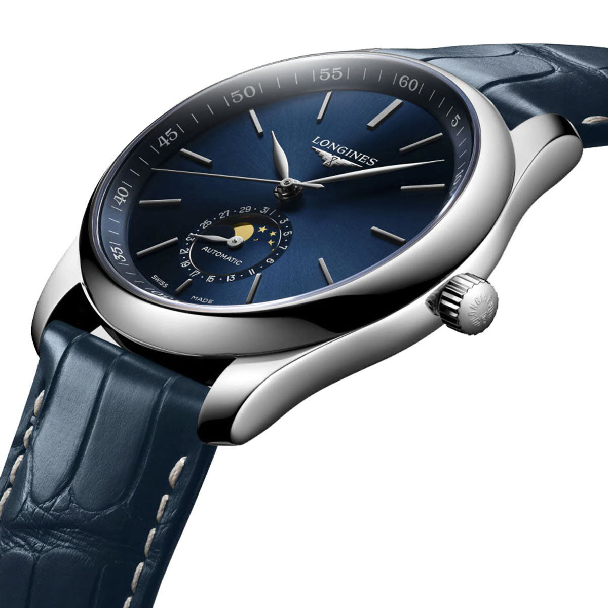 Longines Master Collection 40mm Watch, Sunray Blue Moon and Star Dial