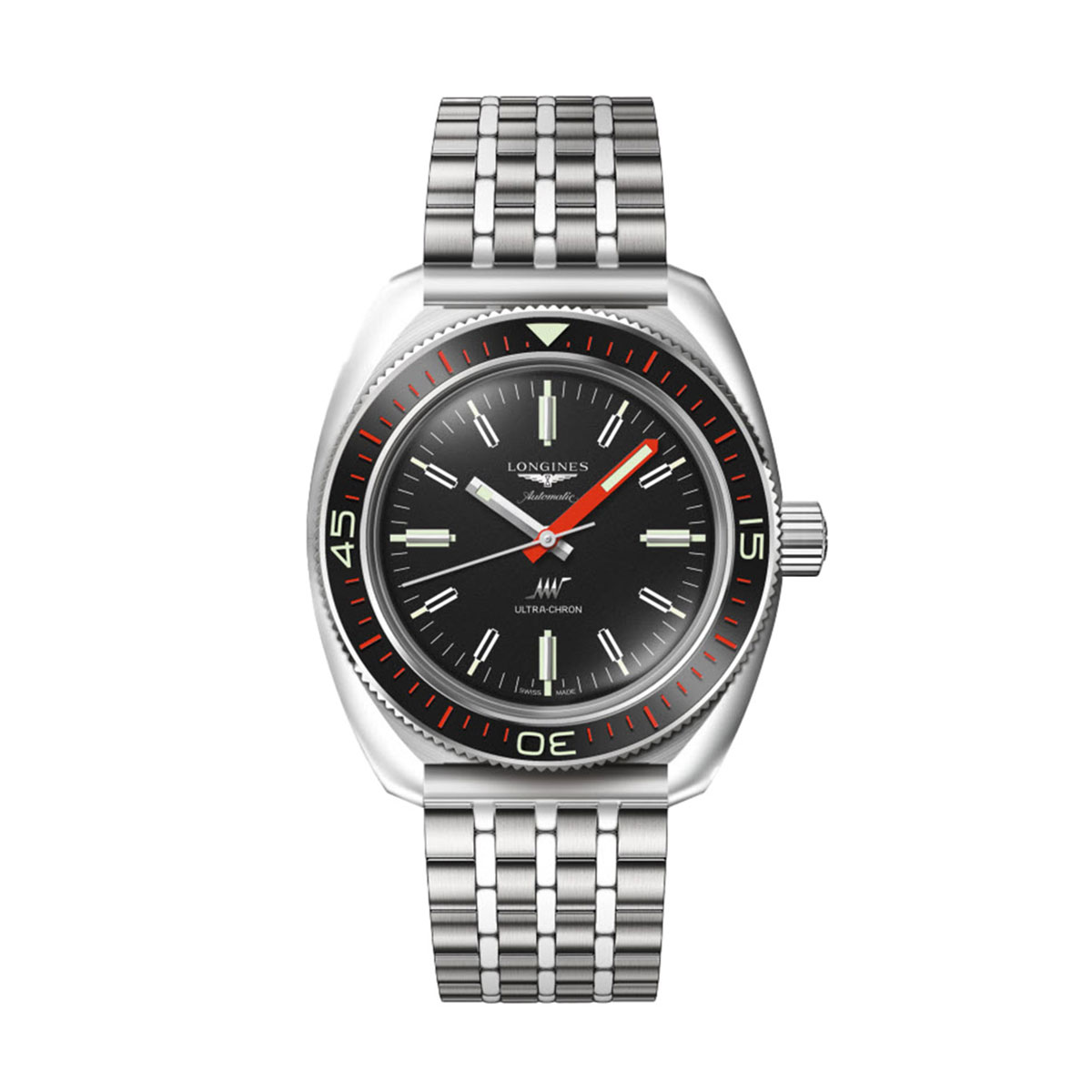 Longines Ultra-Chron Box Edition 43mm Watch, Black and Red Dial