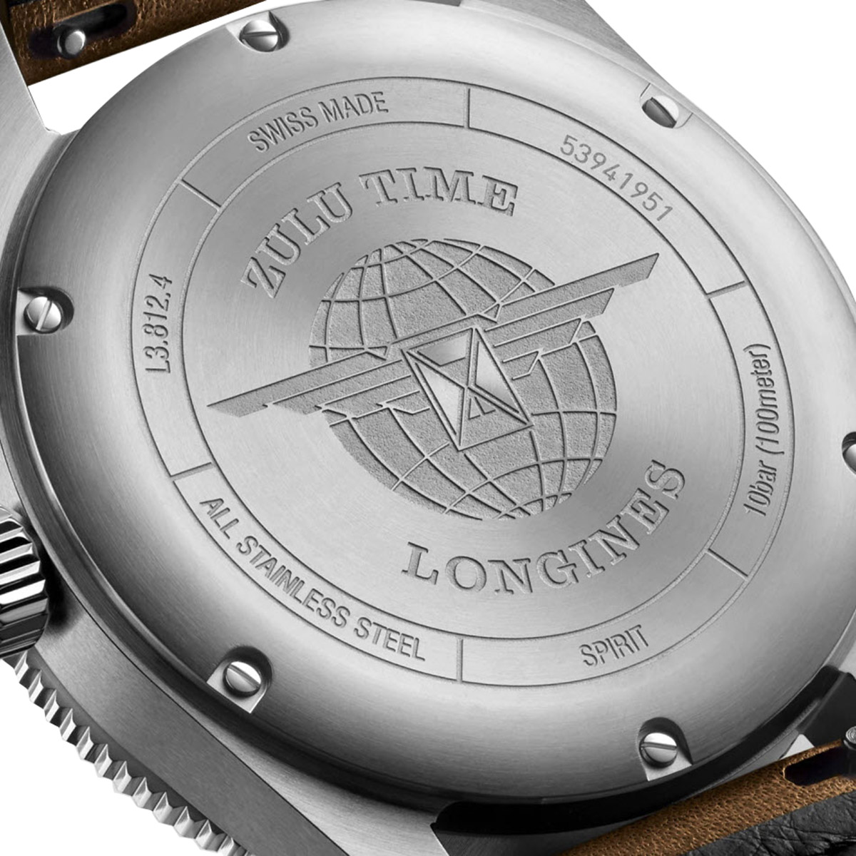 Longines Spirit Zulu Time 42mm Watch, Anthracite Dial
