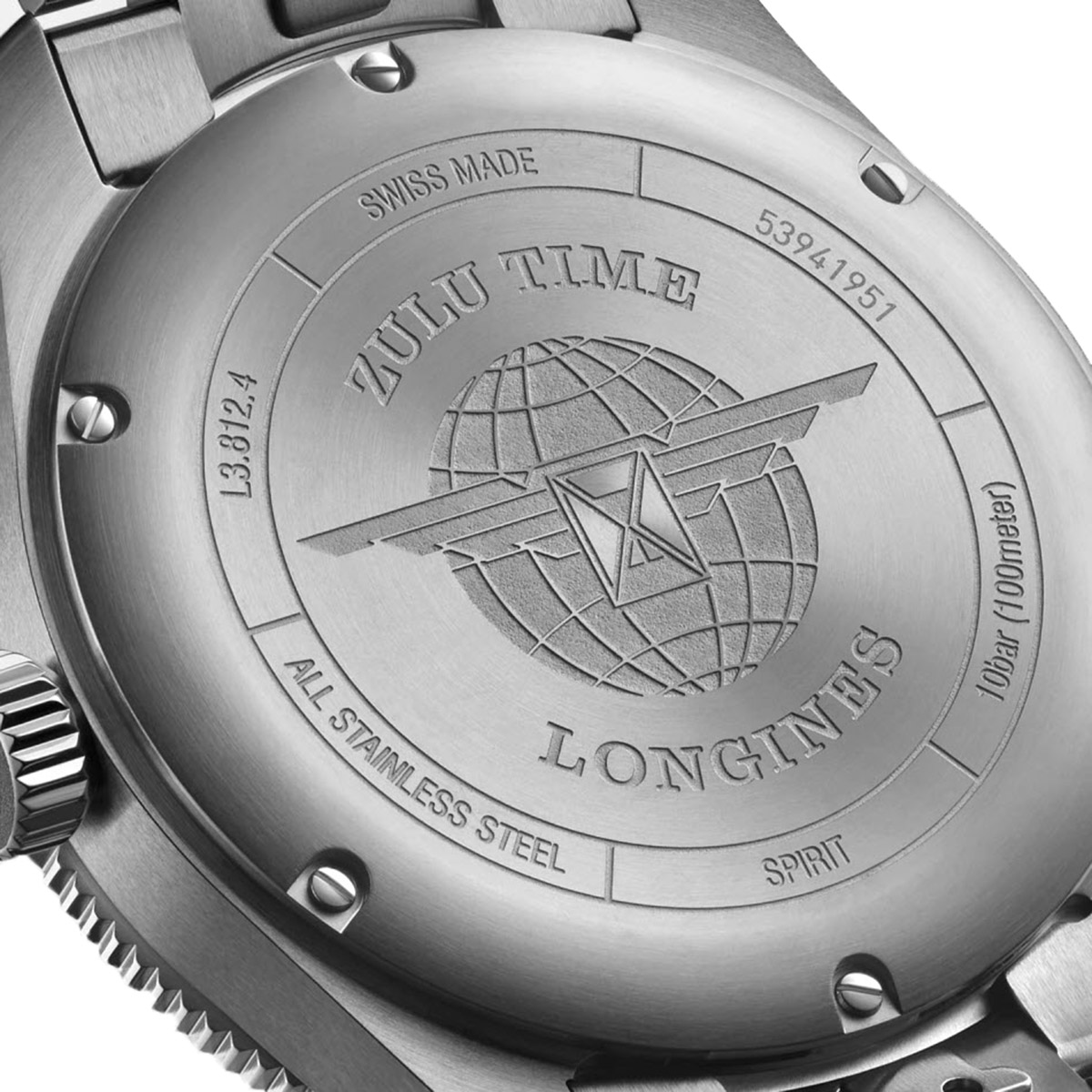 Longines Spirit Zulu Time 42mm Men's Watch, Anthracite and Green Matte Dial