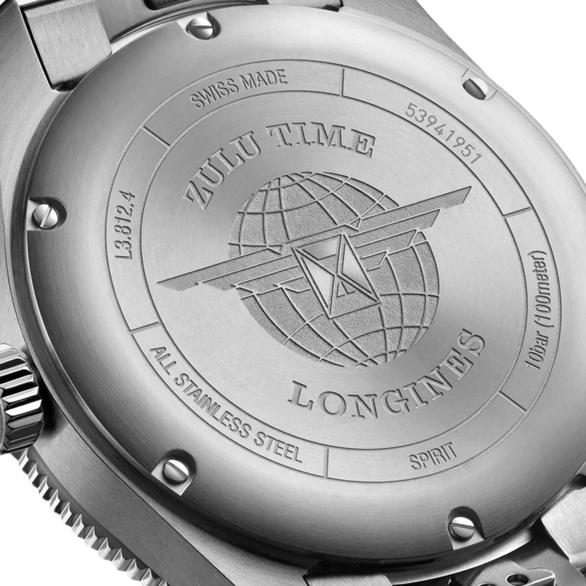 Longines Spirit Zulu Time GMT 42mm Watch, Sunray Dial