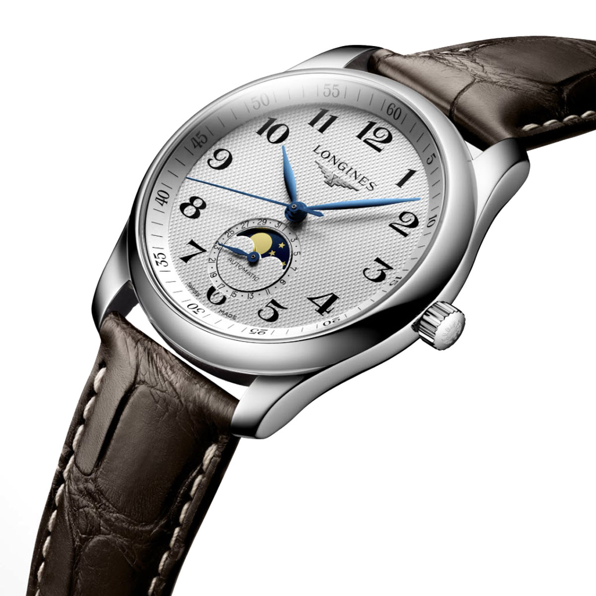 Longines Master Collecion 40mm Men's Watch, Silver Barleycorn Dial
