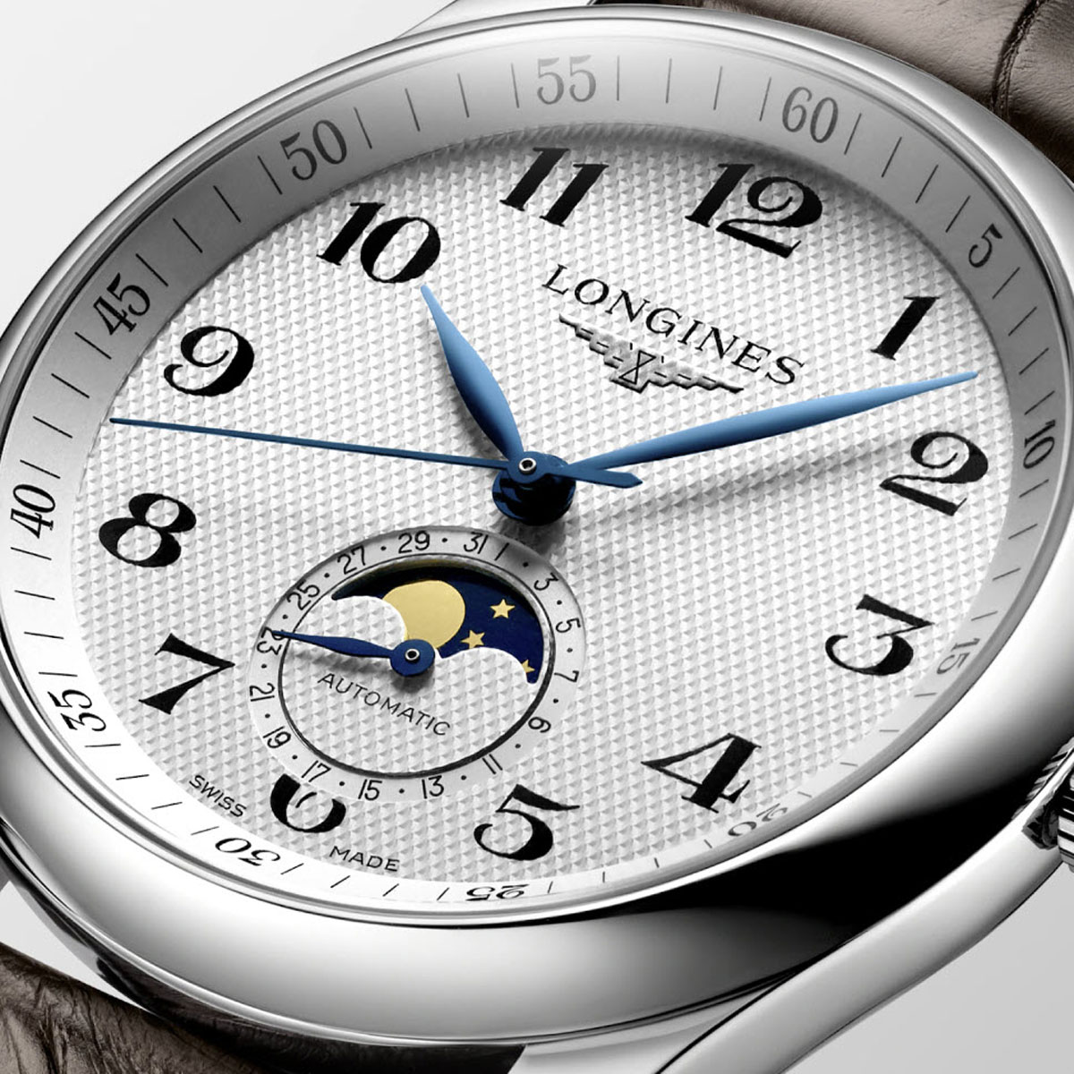 Longines Master Collecion 40mm Men's Watch, Silver Barleycorn Dial