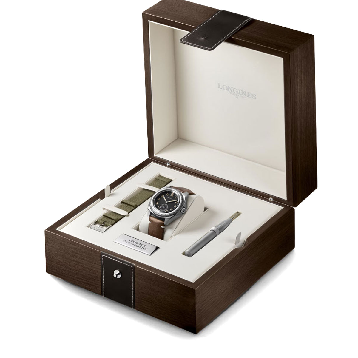 Longines Pilot Majetek Box Edition 43mm Men's Watch, Matte Black Dial
