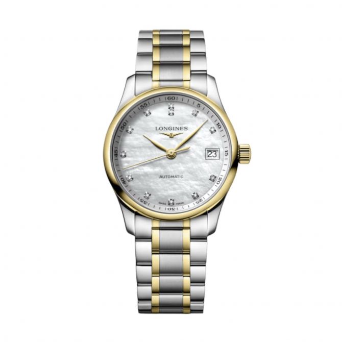 Longines Masters Collection 34mm Women's Watch, White Mother of Pearl Dial