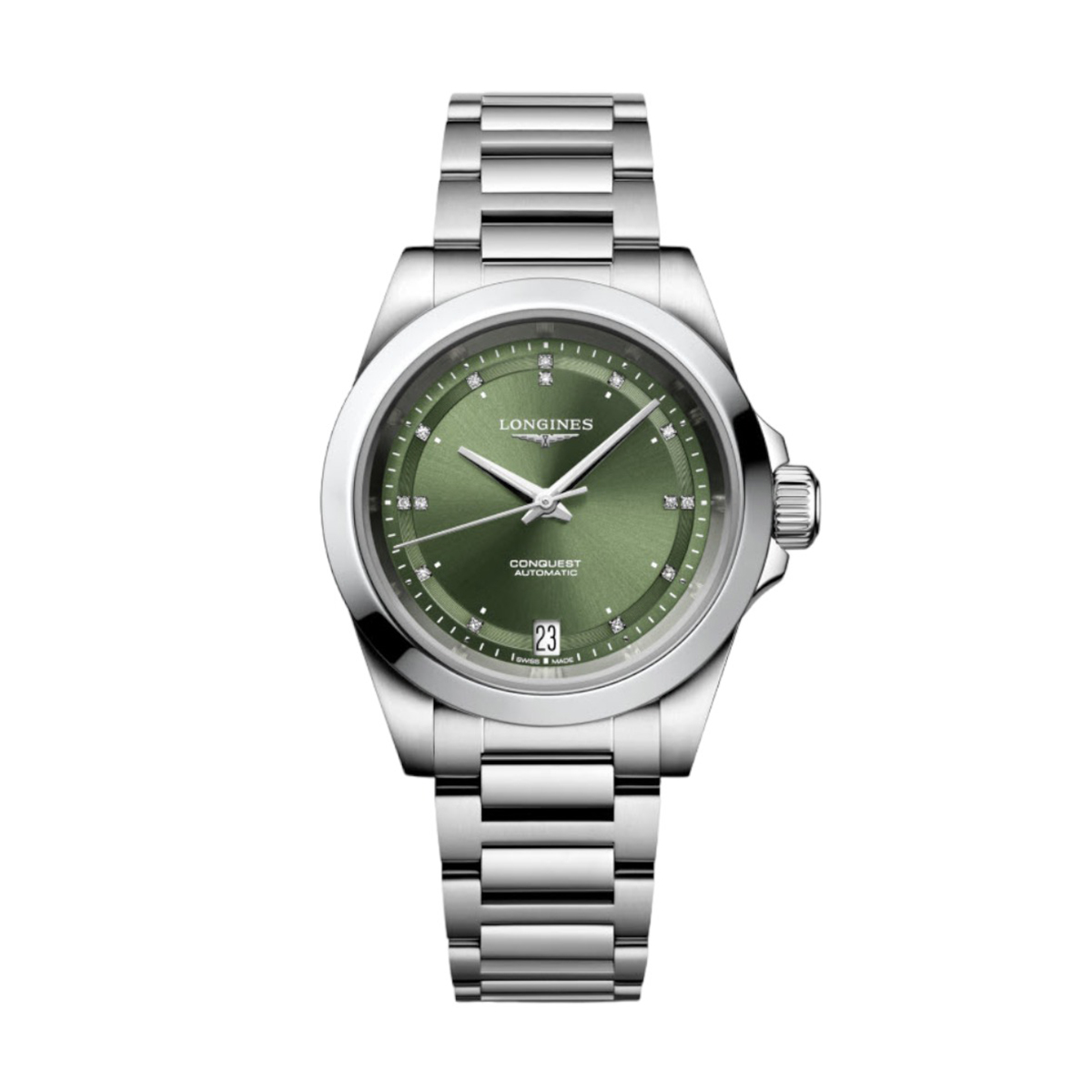 Longines Conquest 34mm Women's Watch, Sunray Green Dial