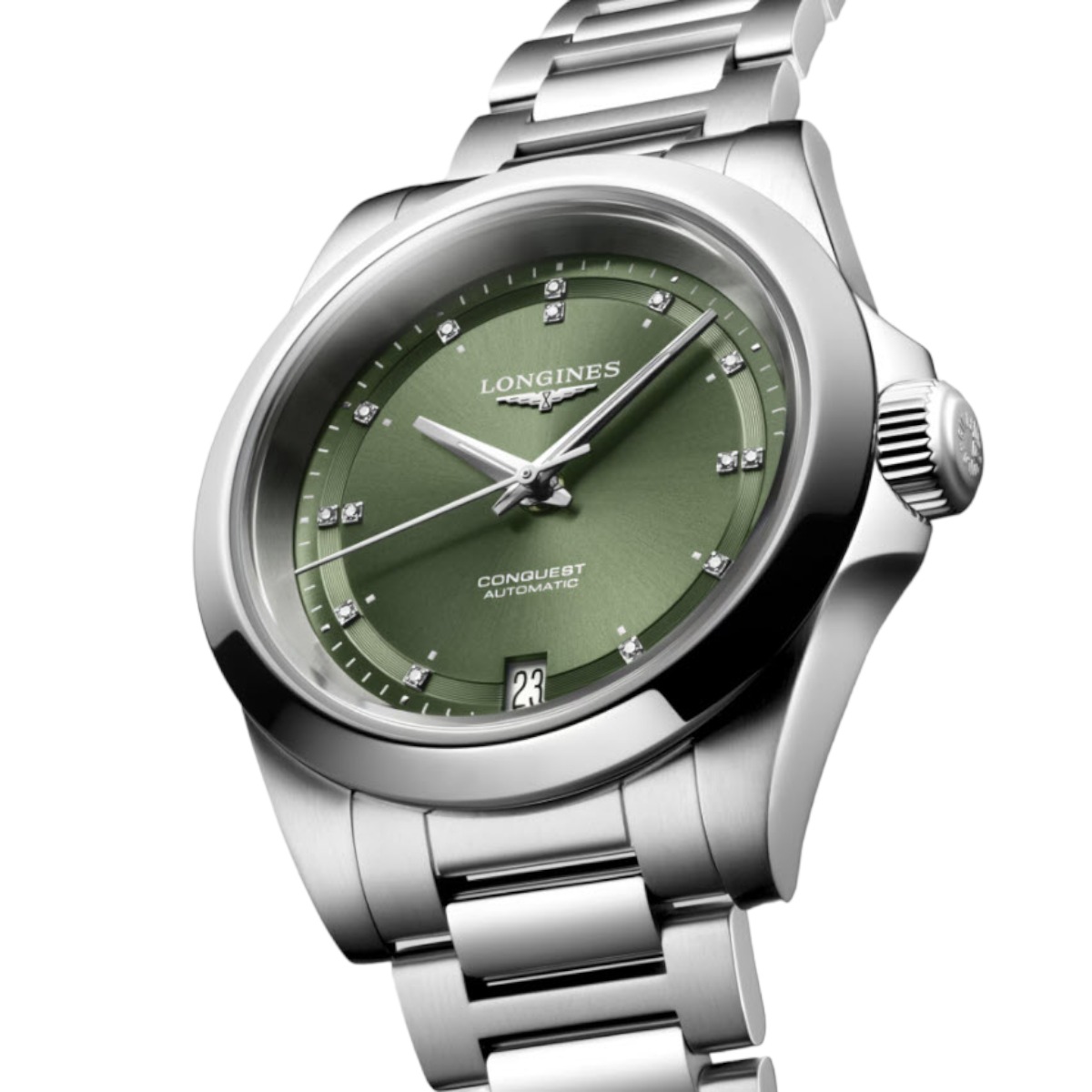 Longines Conquest 34mm Women's Watch, Sunray Green Dial