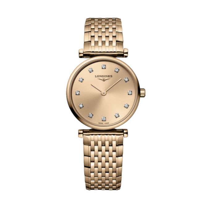 Longines La Grande Classique 24mm Watch, Red Rose Gold and Diamond Dial