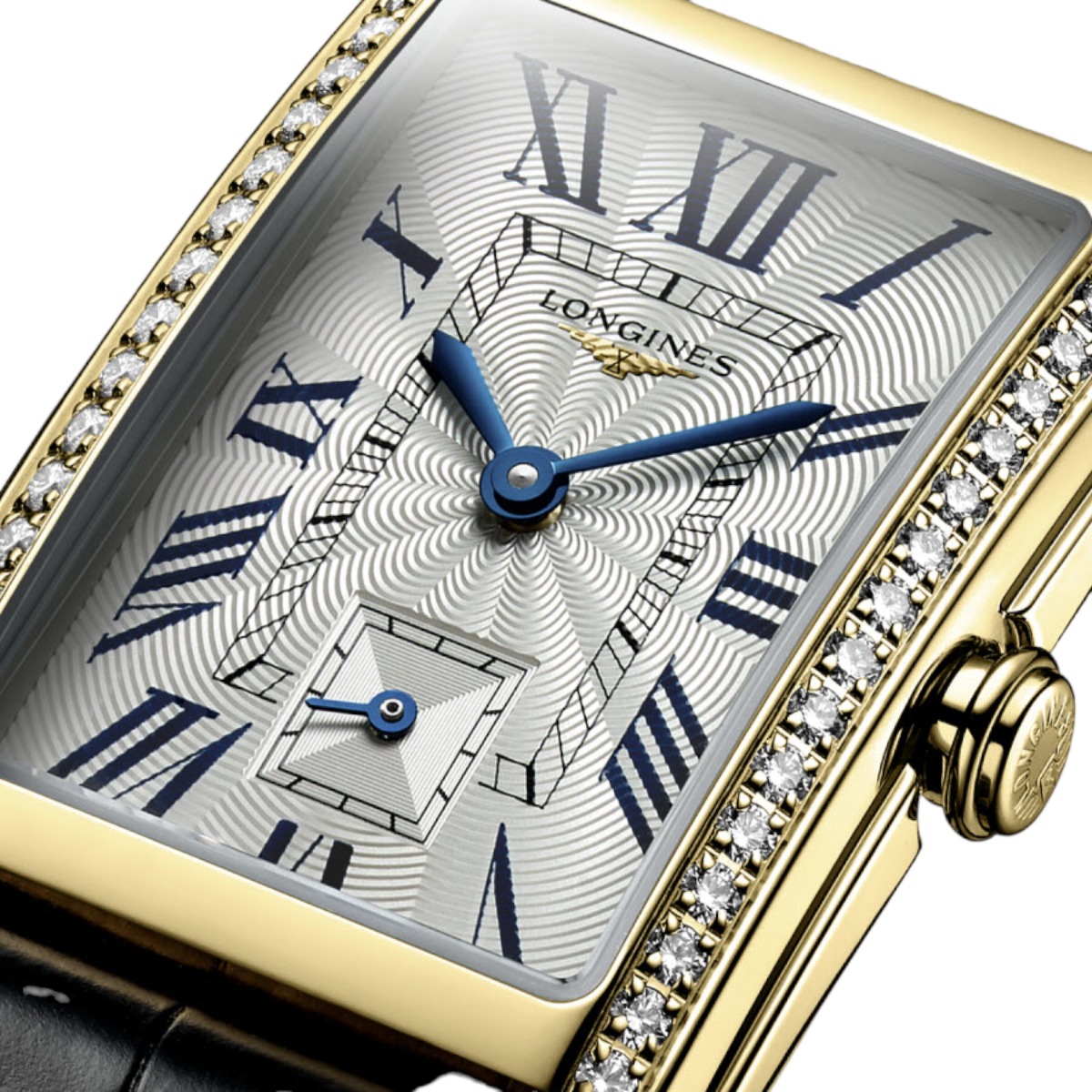 Longines Dolcevita 23x37mm Women's Watch, Silver Flinque and Diamond Dial