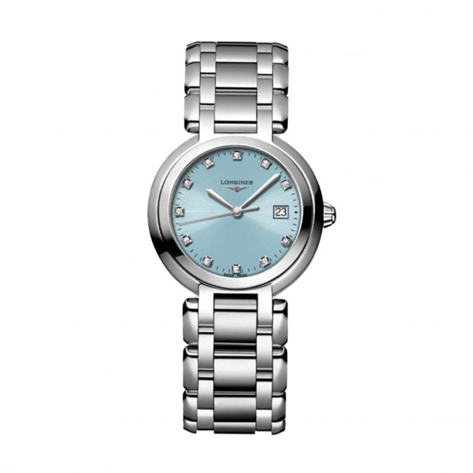 Longines Primaluna 30mm Watch, Sunray Blue and Diamond Dial
