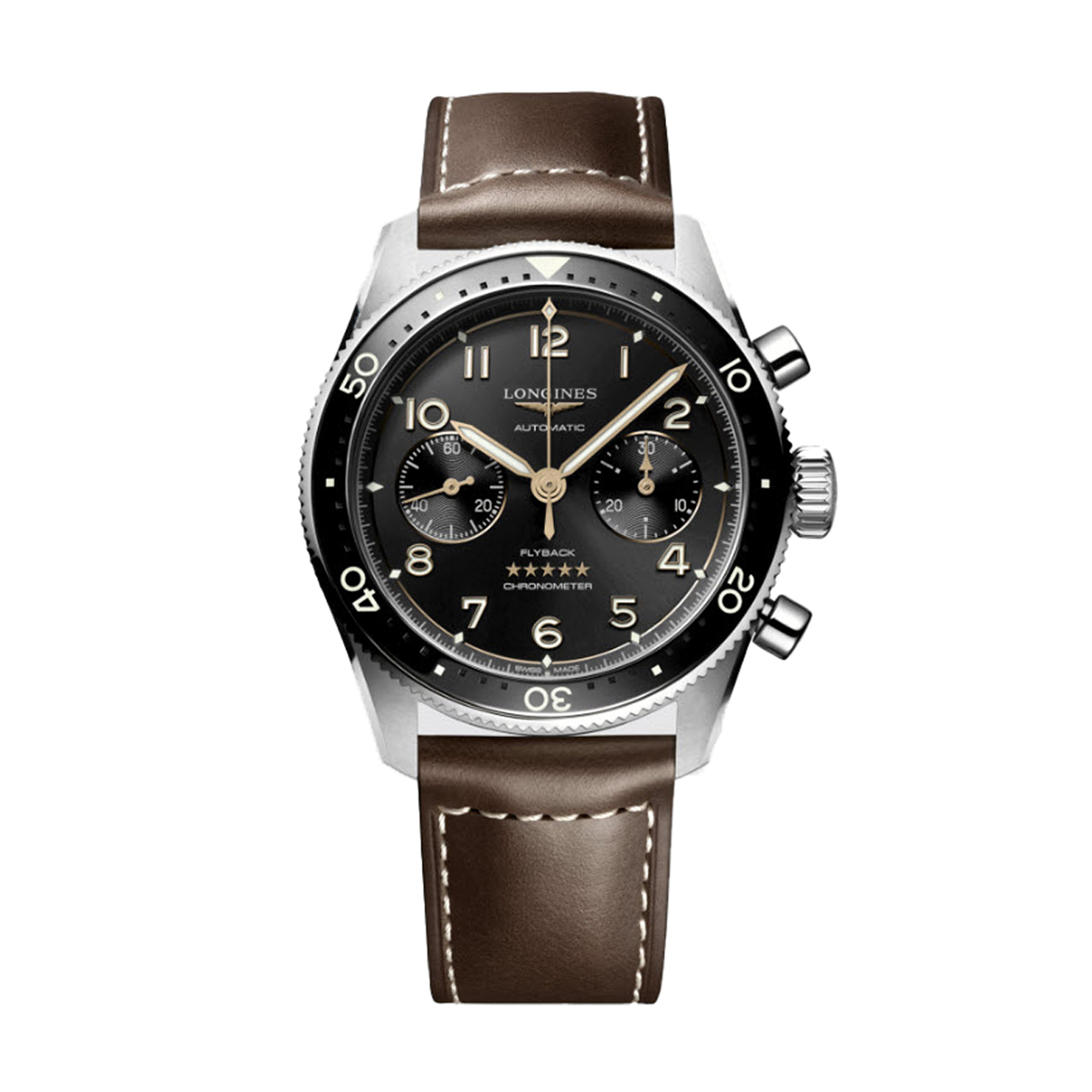 Longines Spirit 42mm Men's Watch, Sunray Black and Bronze Dial