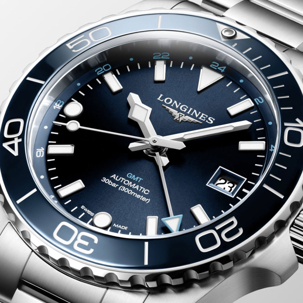 Longines Hydroconquest GMT 41mm Men's Watch, Blue Dial