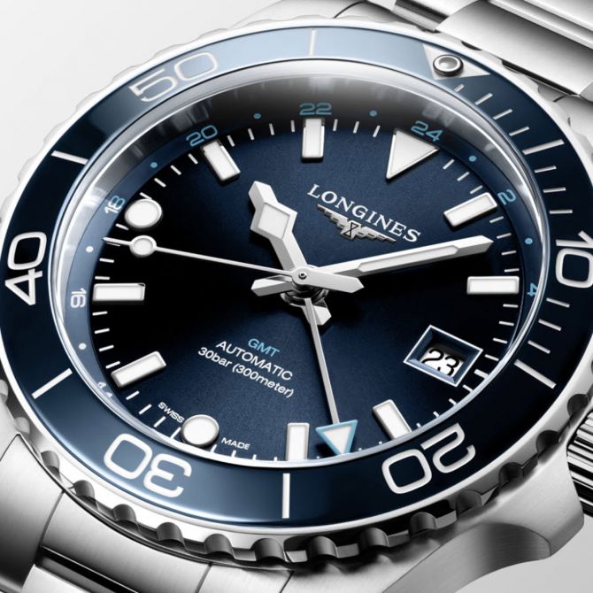 Longines Hydroconquest GMT 41mm Men's Watch, Blue Dial L37904966
