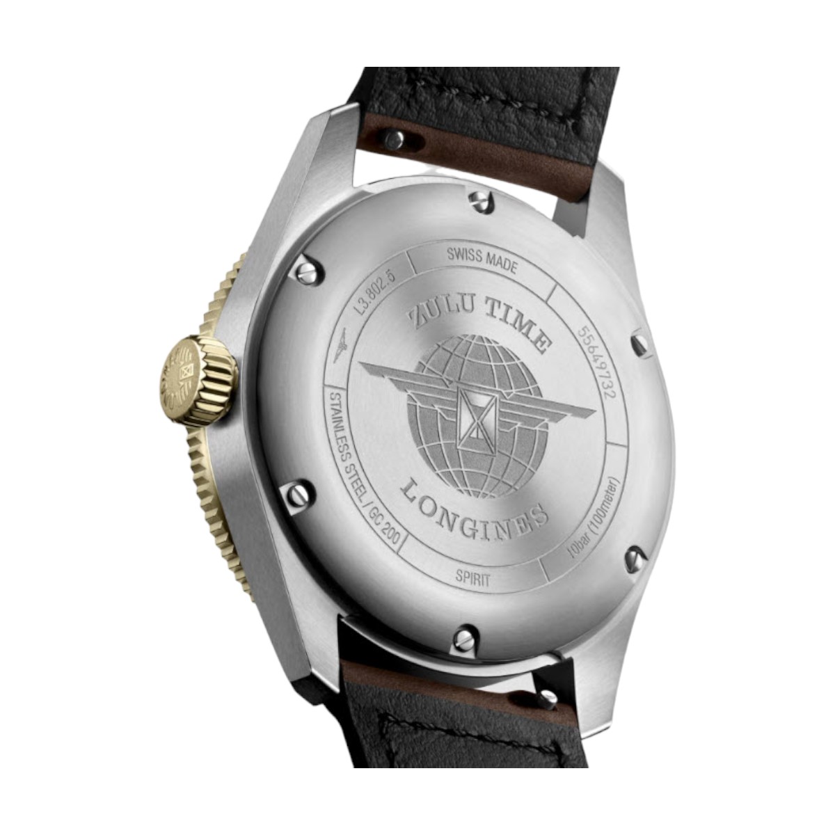 Longines Spirit Zulu Time 39mm Men's Watch, Anthracite Dial and Brown Dial