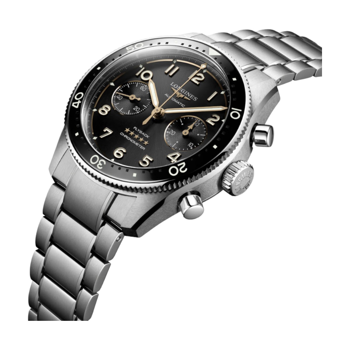 Longines Spirit Flyback 42mm Men's Watch, Sunray Black Dial