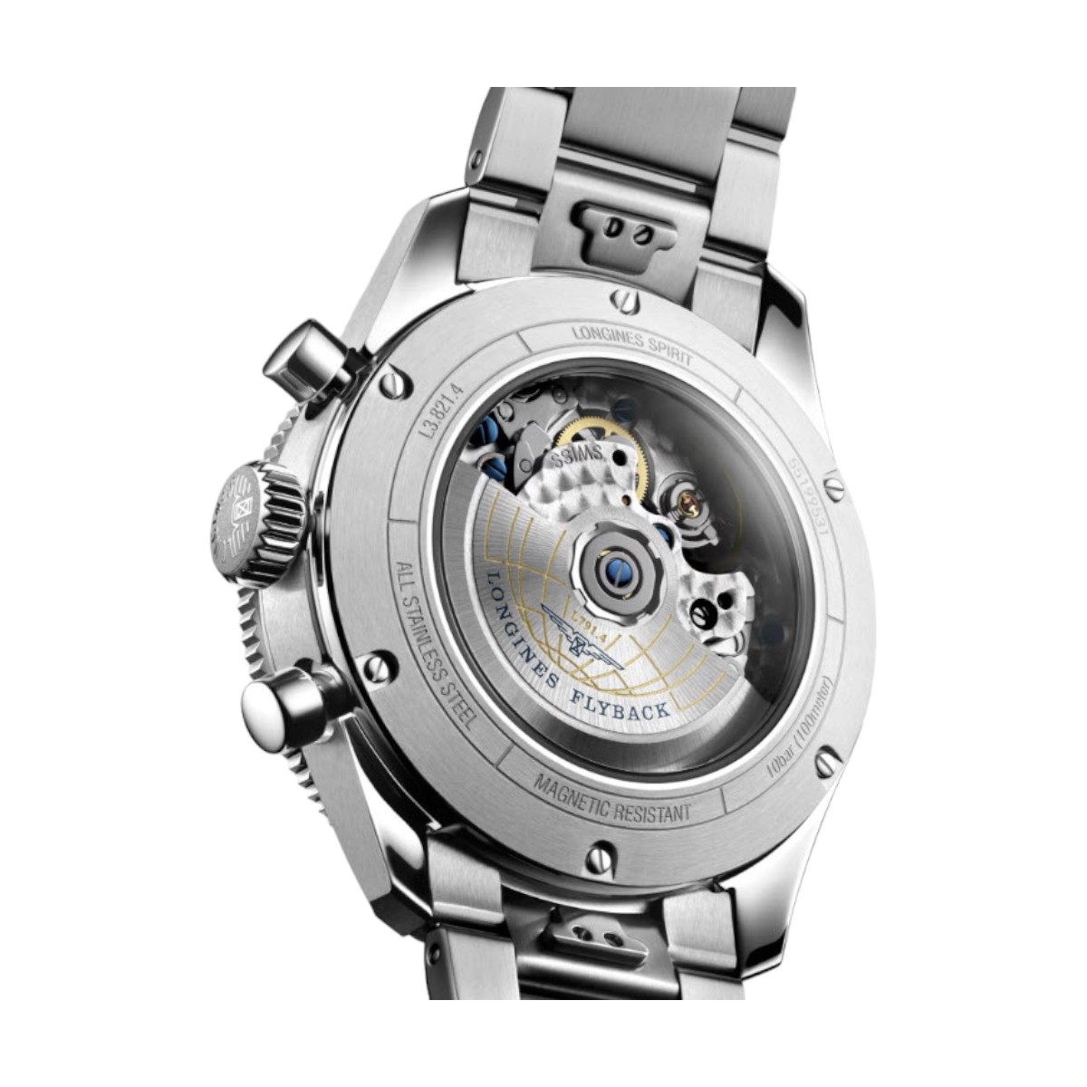 Longines Spirit Flyback 42mm Men's Watch, Sunray Black Dial