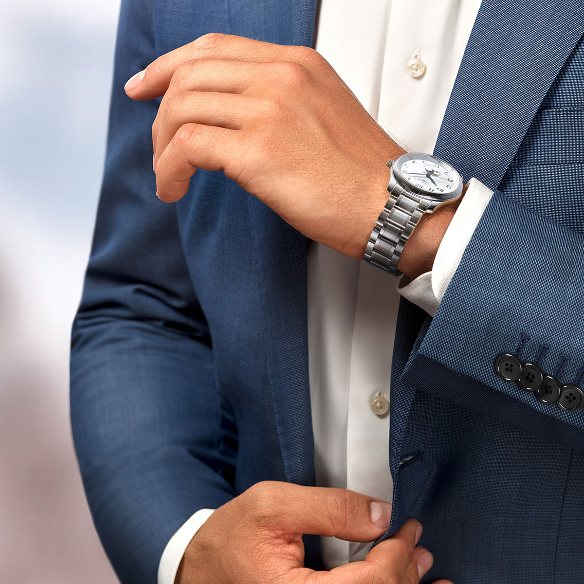 Longines Master Collection 40mm Men's Watch, Silver Barleycorn Dial