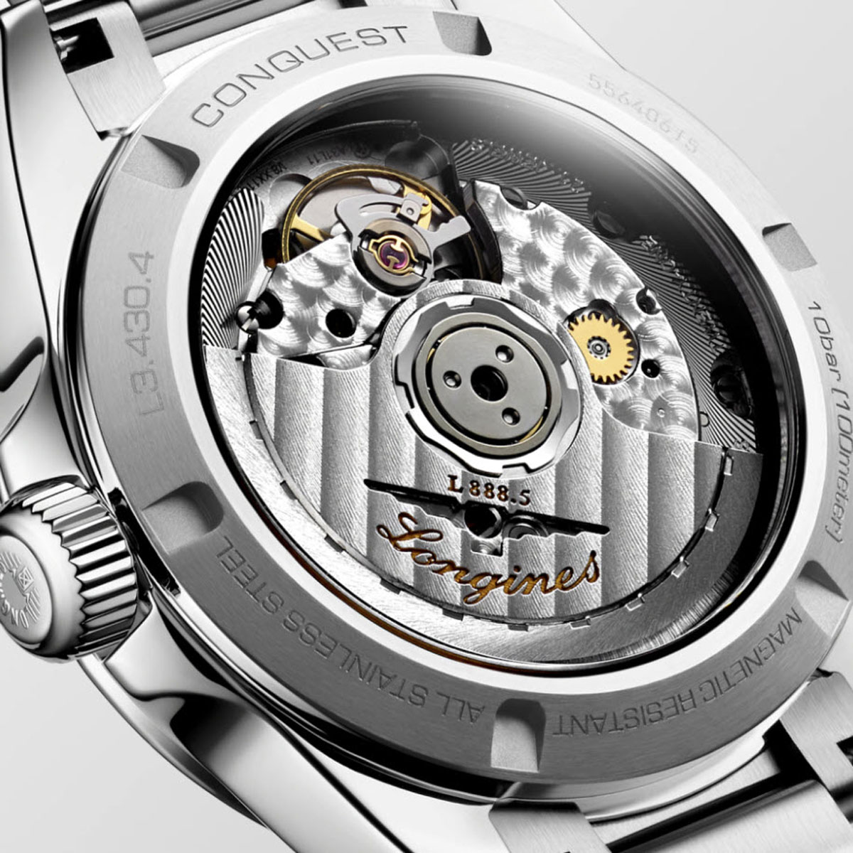 Longines Conquest 34mm Women's Watch, White Mother of Pearl and Diamond Dial