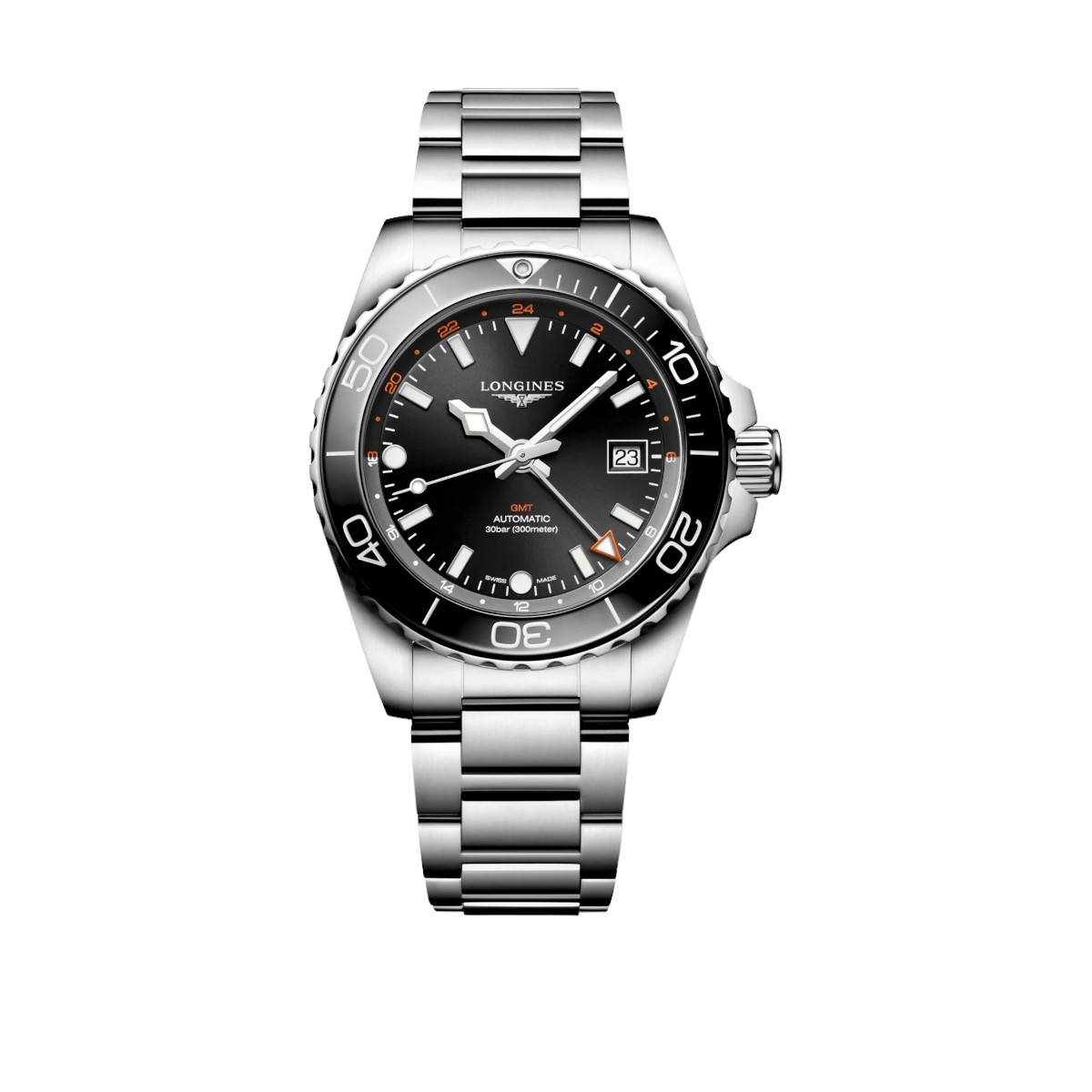 Longines Hydroconquest GMT 41mm Men's Watch, Sunray Black Dial