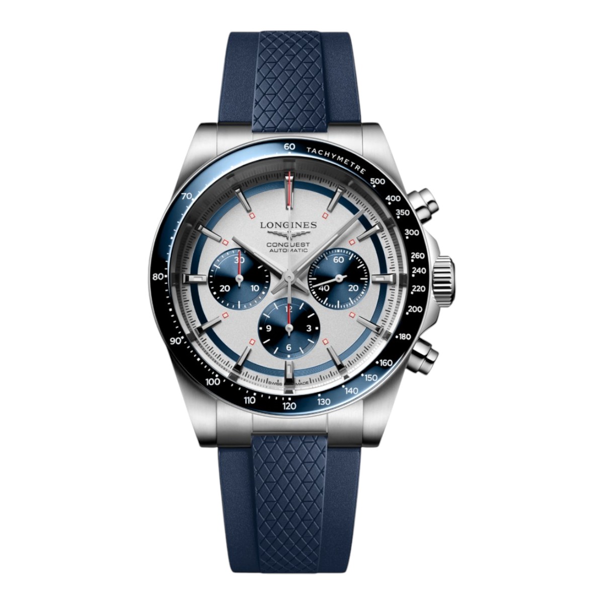 Longines Conquest Chronograph 42mm Men's Watch, Silver Dial