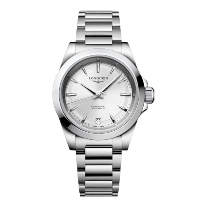Longines Conquest 34mm Women's Watch, Silver Dial