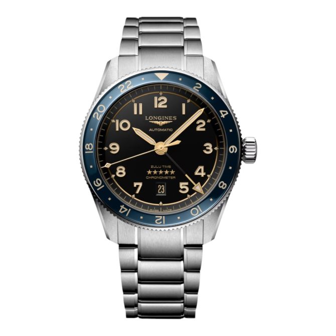Longines Spirit Zulu Time 42mm Men's Watch, Black Dial