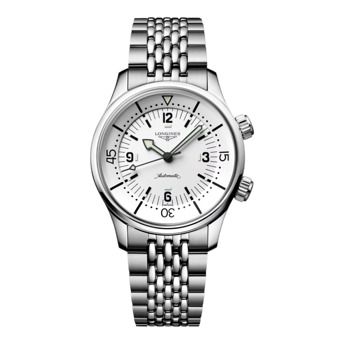 Longines Legend Diver 39mm Men's Watch, White Dial