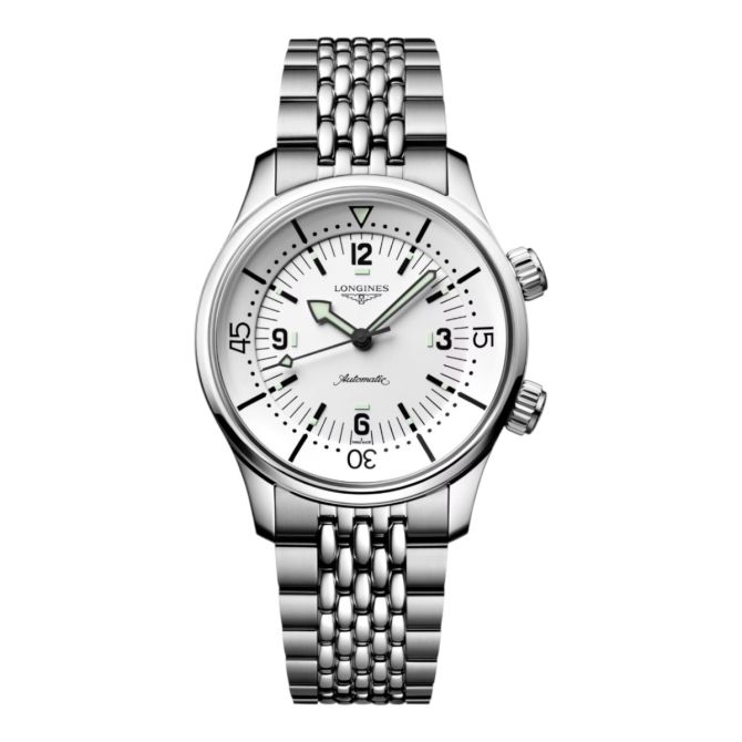 Longines Legend Diver 39mm Men's Watch, White Dial