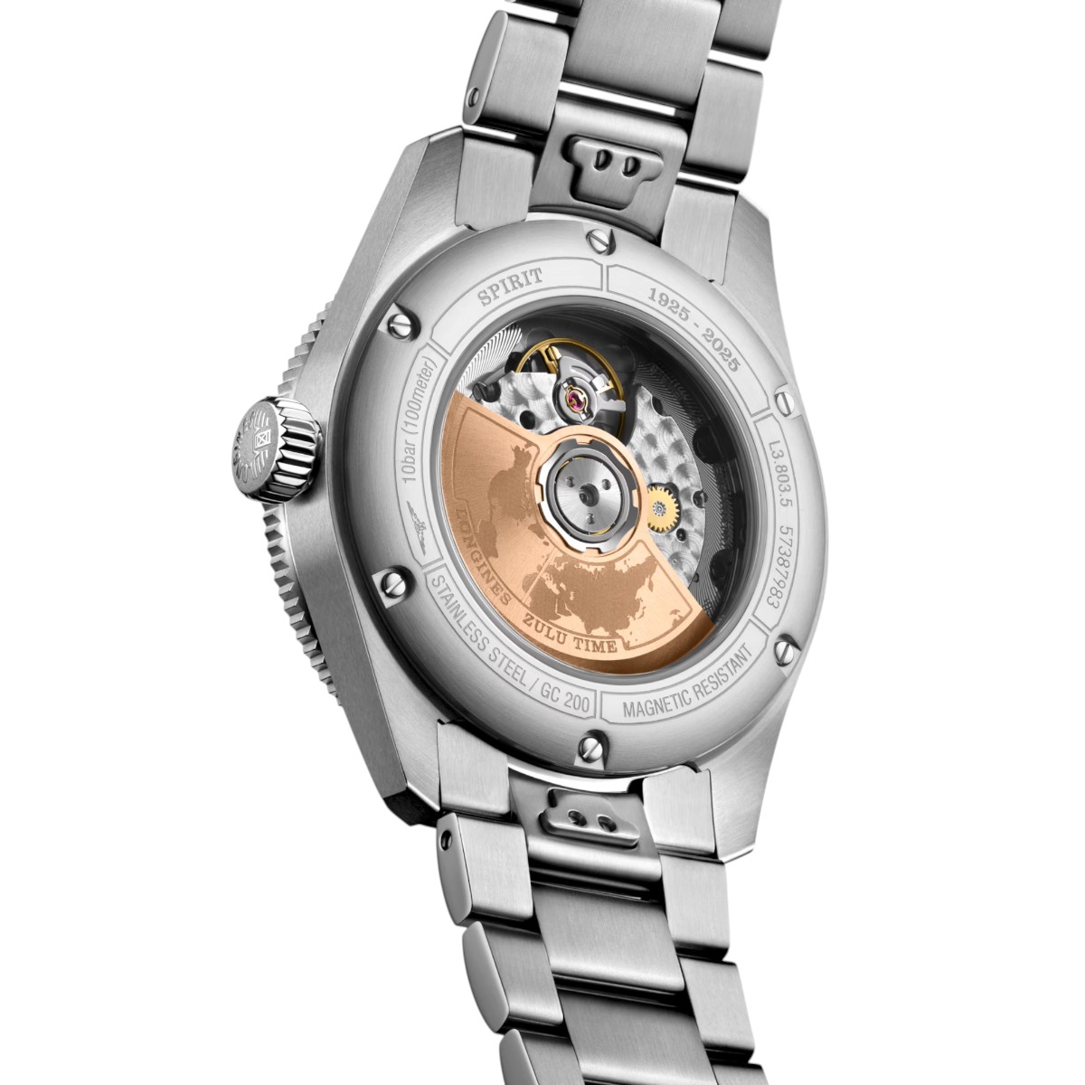 Longines Spirit Zulu Time 1925 39mm Men's Watch, Black Dial