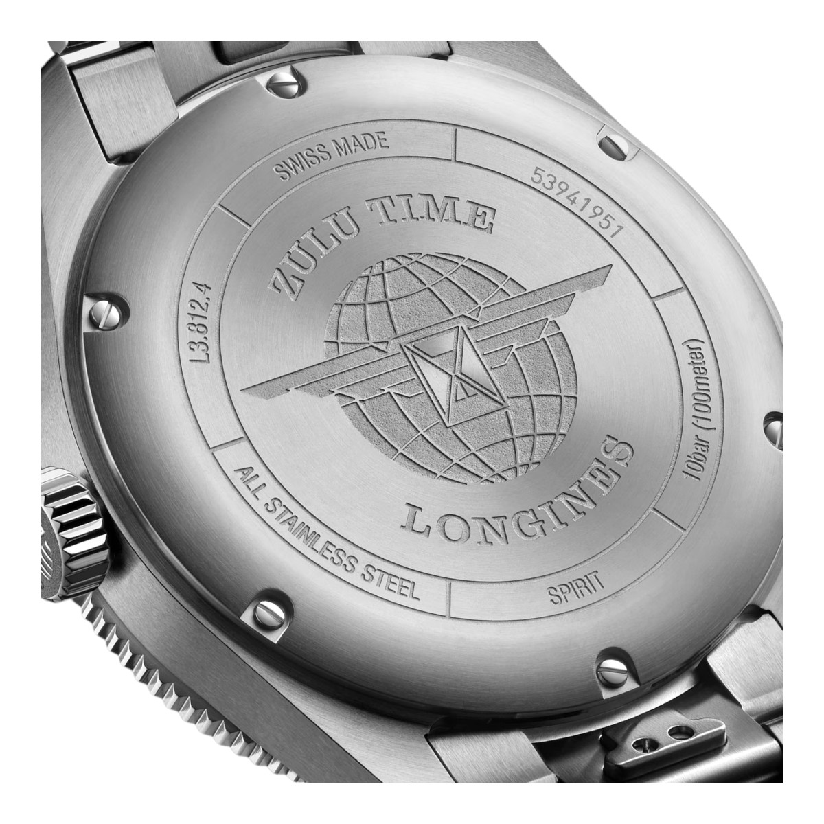 Longines Spirit Zulu Time 42mm Men's Watch, Black Dial