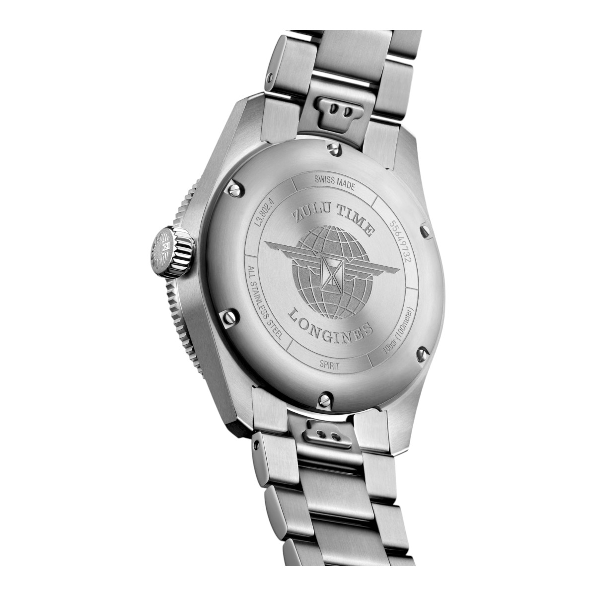 Longines Spirit Zulu Time 39mm Men's Watch, Black Dial
