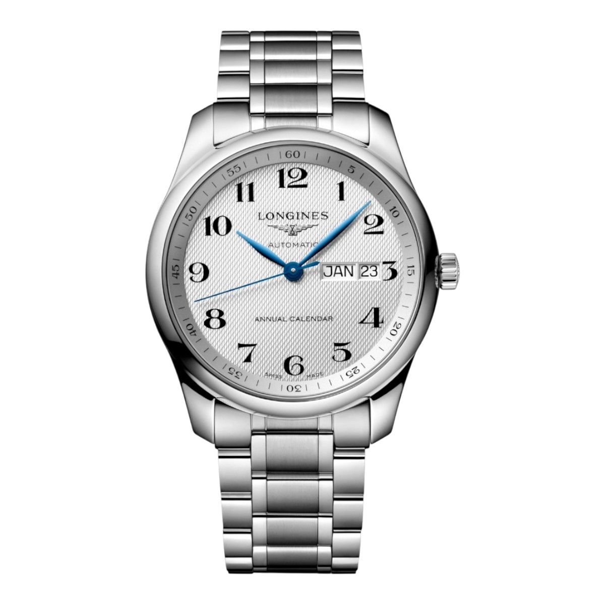 Longines Master Collection Automatic 40mm Men's Watch, Silver Barleycorn Dial