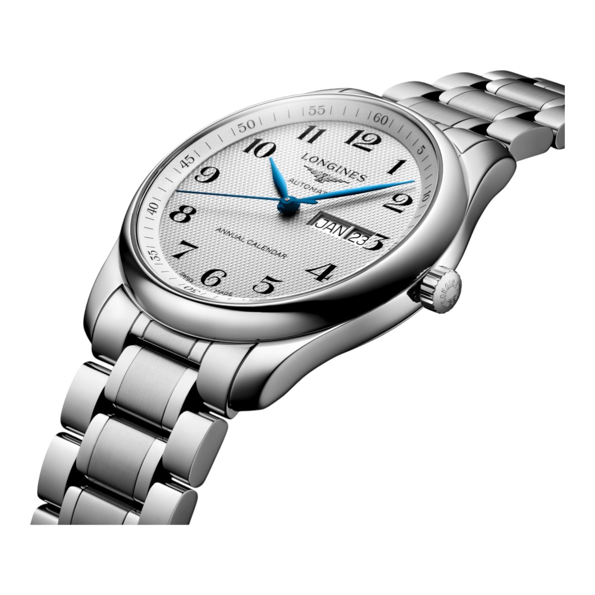 Longines Master Collection Automatic 40mm Men's Watch, Silver Barleycorn Dial