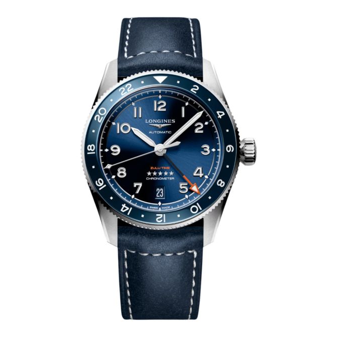 Longines Spirit Zulu Time Automatic 39mm Watch, Blue Dial