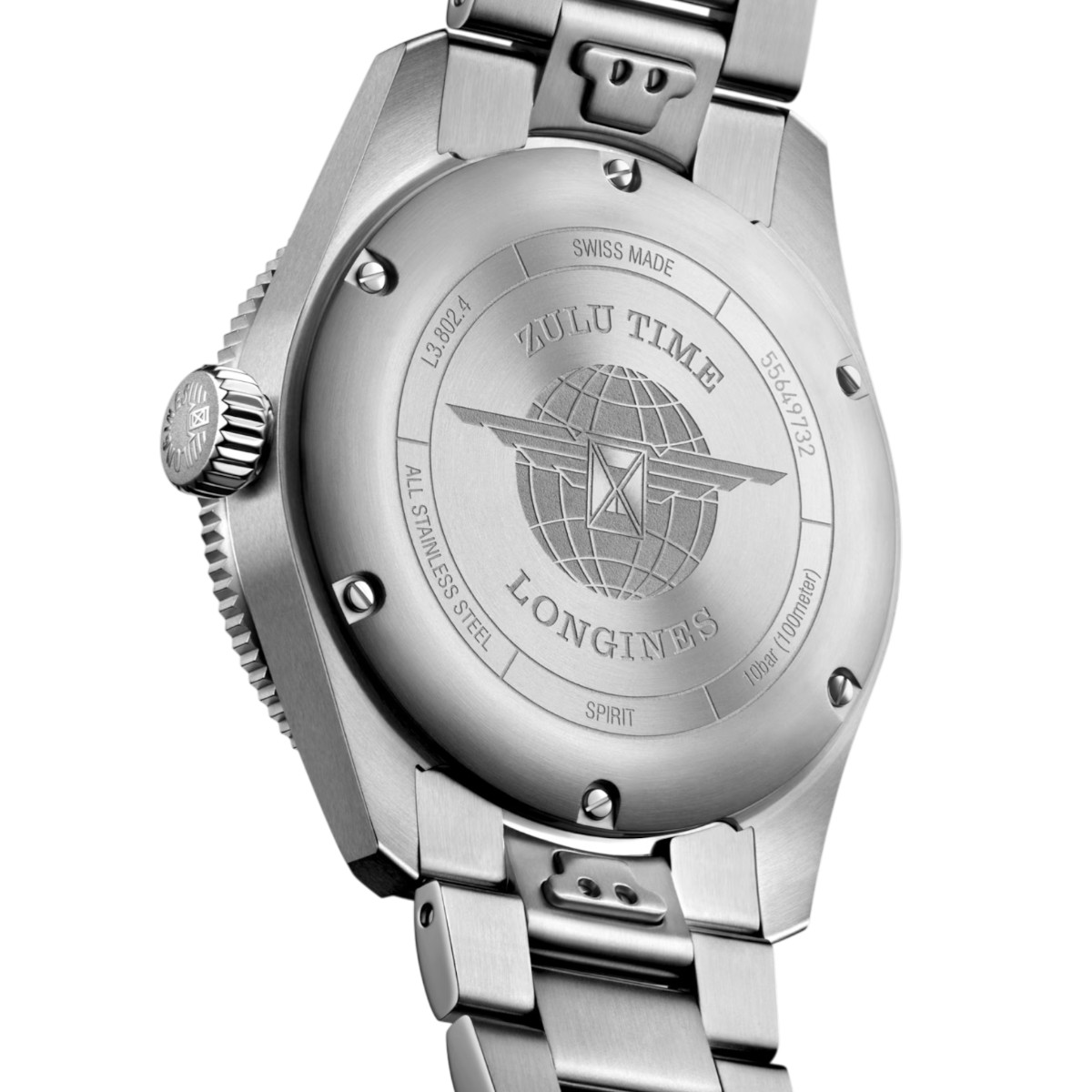 Longines Spirit Zulu Time Automatic 39mm Men's Watch, Black Dial