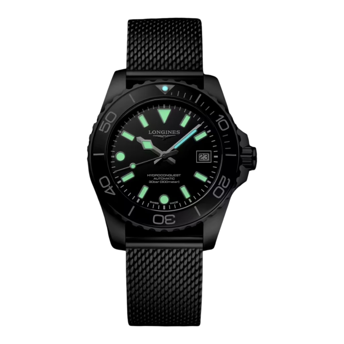 Longines Hydroconquest Automatic 39mm Men's Watch, Black Dial