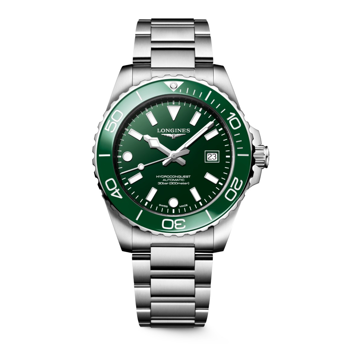 Longines Hydroconquest Automatic 42mm Men's Watch, Green Dial