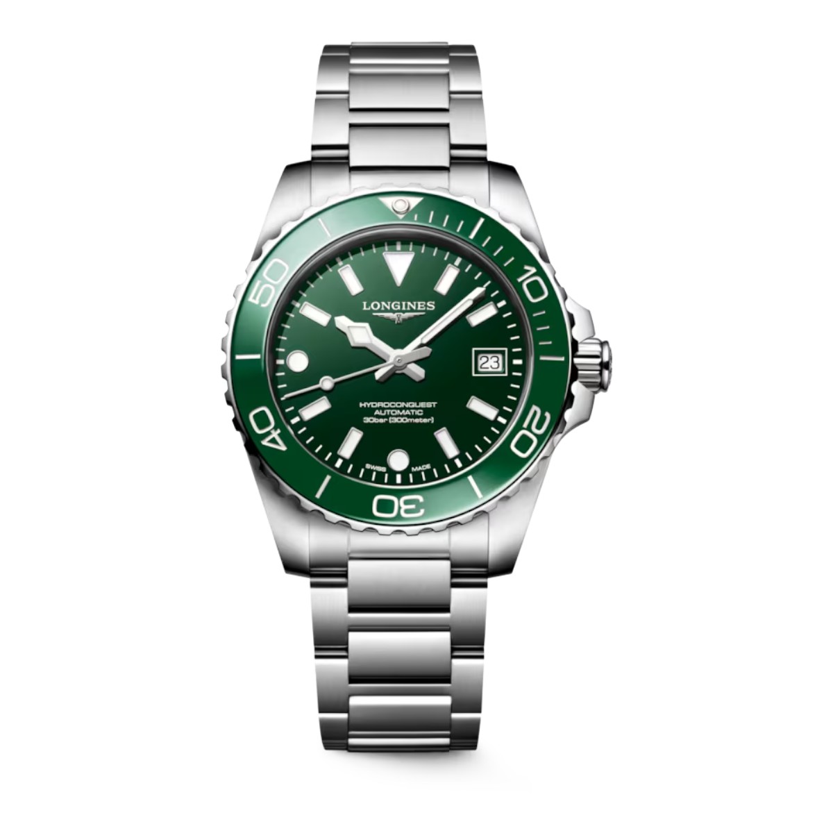 Longines Hydroconquest Automatic 39mm Men's Watch, Green Dial