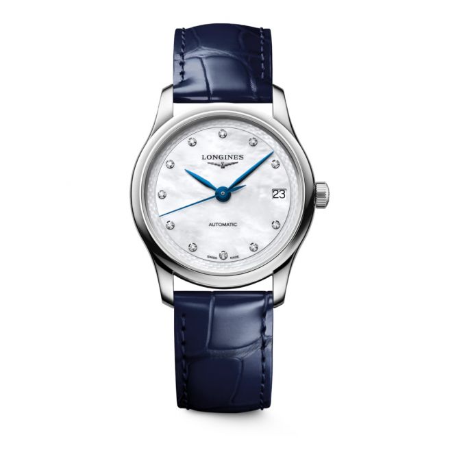 Longines Master Collection Automatic 34mm Women's Watch, Diamond and Mother of Pearl Dial