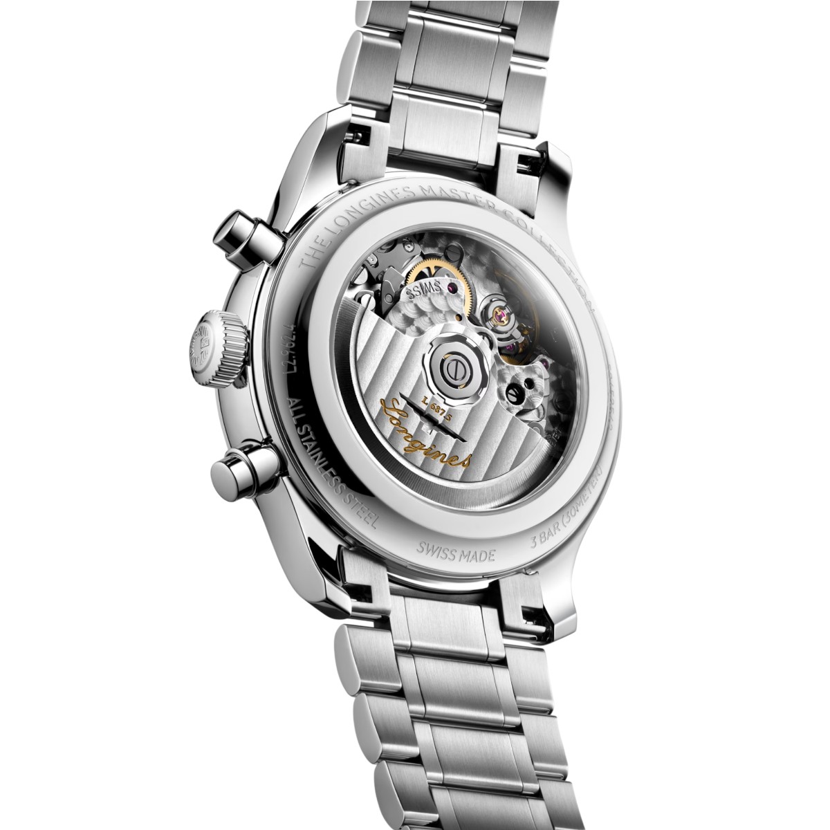 Longines Master Collection Chronograph Moonphase Automatic 41mm Men's Watch, Silver Dial